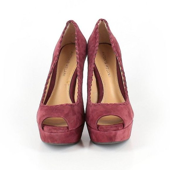 New Antonio Melani "Luna" Suede peep toe heels - Picture 2 of 8